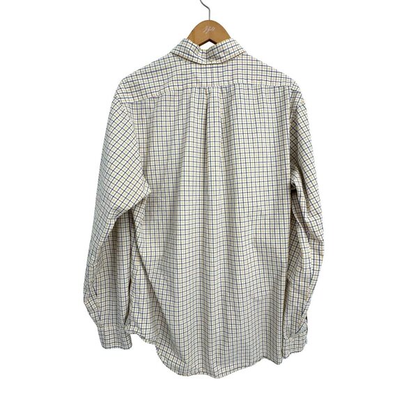 Ralph Lauren‎ Mens Classic Fit Yellow Blue Plaid Button Down Shirt L Relaxed Fit - Picture 6 of 7